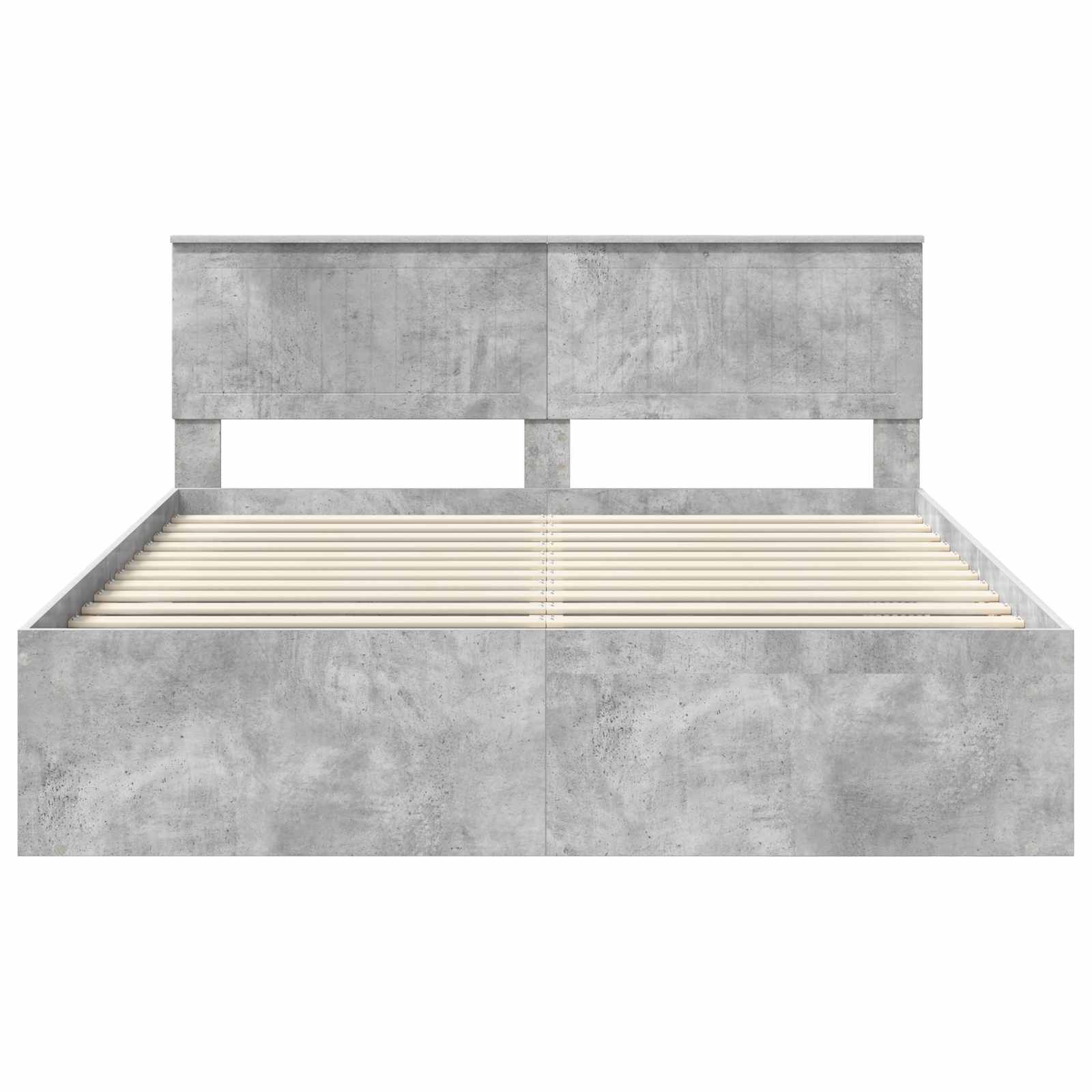 Bedframe met hoofdeinde Beton 160 x 200 cm Massief grenenhout image 7
