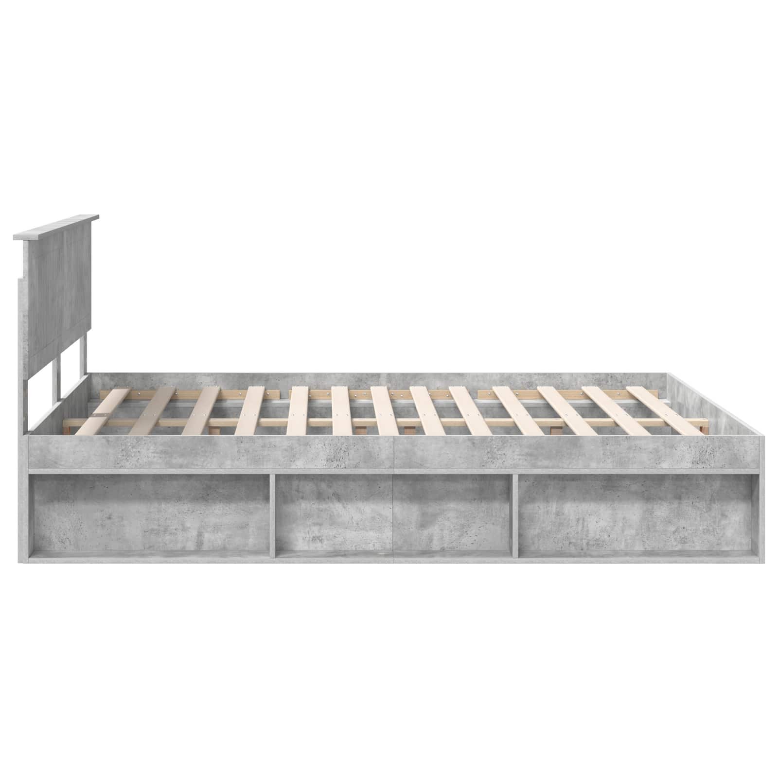 Bedframe met hoofdeinde Beton 160 x 200 cm Massief grenenhout image 8