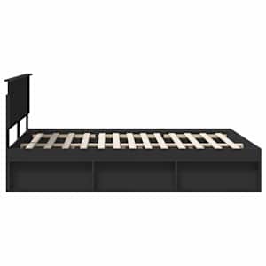 Rám postele s čelo Černá 150 x 200 cm Masivní borové dřevo - obrázek 8