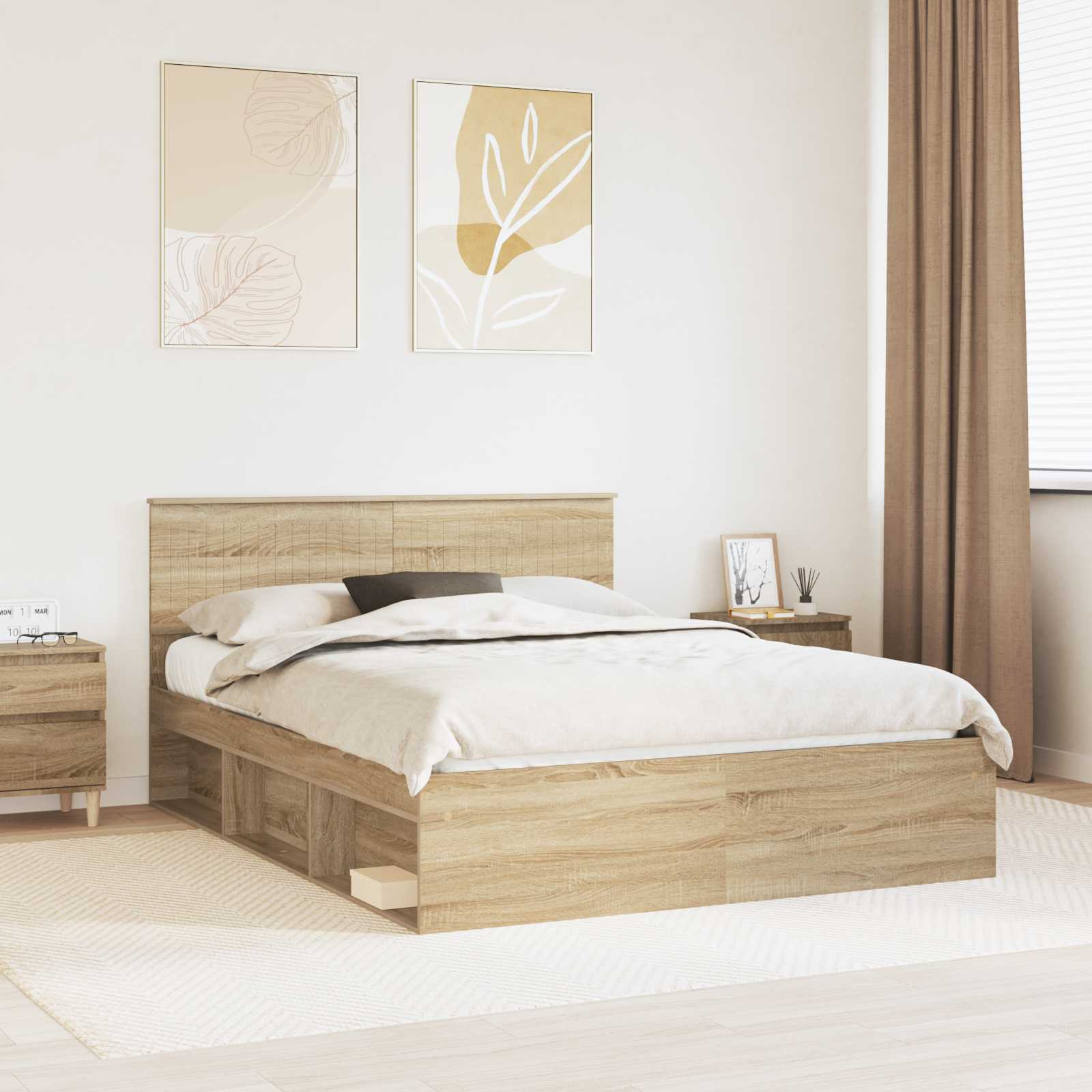 Sängyn runko Sonoman tammi 5FT King Size Massiivinen mänty