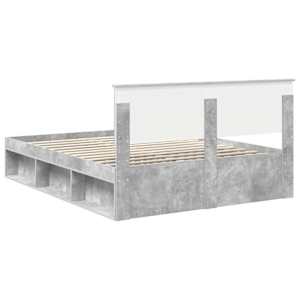 Rám postele Betonově šedá 150 x 200 cm Masivní borové dřevo - obrázek 9