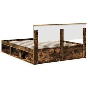 Rám postele Kouřový dub 150 x 200 cm Masivní borové dřevo - obrázek 9