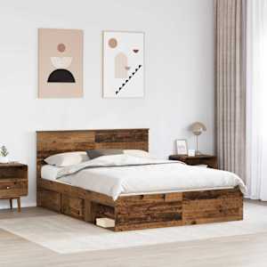 Rám postele Staré dřevo 150 x 200 cm Masivní borové dřevo - obrázek 3