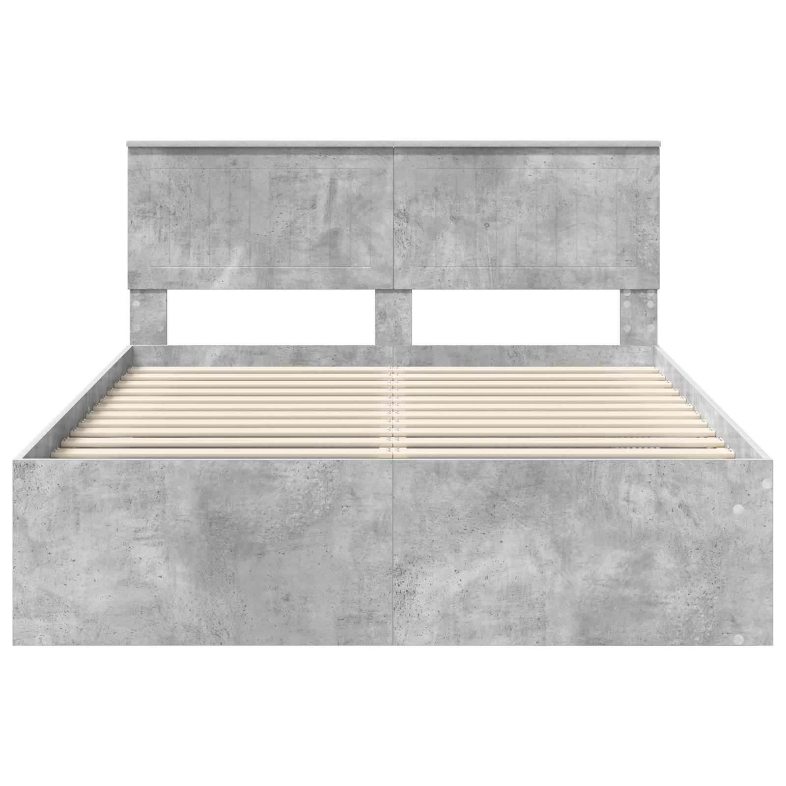 Bedframe met hoofdeinde Beton 140 x 200 cm Massief grenenhout image 7