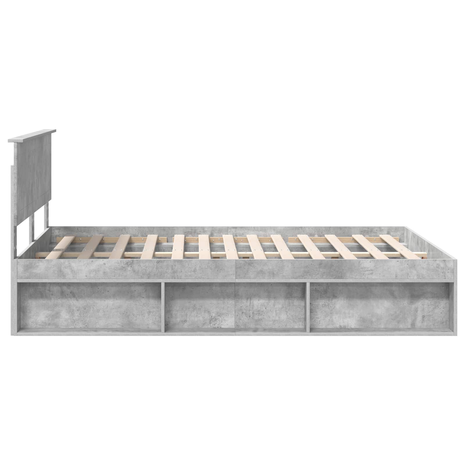 Bedframe met hoofdeinde Beton 140 x 200 cm Massief grenenhout image 8