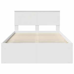 Rám postele s čelo Bílá 120 x 200 cm Masivní borové dřevo - obrázek 7