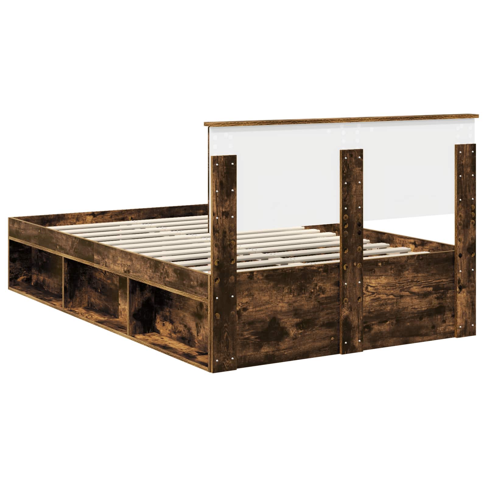 Sengestamme med hodegjerde Røkt eik 120 x 200 cm Massiv furu - Bilde 9