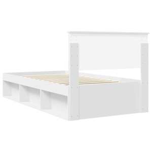 Rám postele s čelo Bílá 100 x 200 cm Masivní borové dřevo - obrázek 9