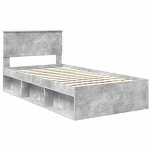 Rám postele Betonově šedá 100 x 200 cm Masivní borové dřevo - obrázek 4