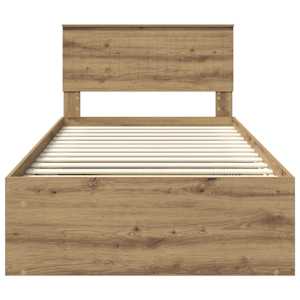 Rám postele Umělecký dub 100 x 200 cm Masivní borové dřevo - obrázek 7