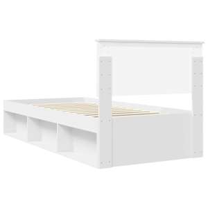 Rám postele s čelo Bílá 90 x 190 cm Masivní borové dřevo - obrázek 9