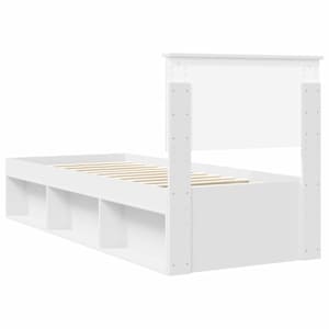 Rám postele s čelo Bílá 75 x 190 cm Masivní borové dřevo - obrázek 9