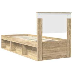 Rám postele s čelo Sonoma dub 75 x 190 cm Masivní borové dřevo - obrázek 9