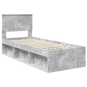 Rám postele Betonově šedá 75 x 190 cm Masivní borové dřevo - obrázek 4