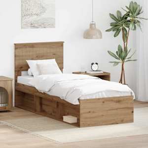 Konstrukcija postelje Oreh 75 x 190 cm Masivno borovo les