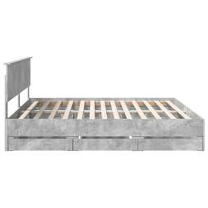 Rám postele s čelo Betonově šedá 200 x 200 cm Inženýrské dřevo - obrázek 9