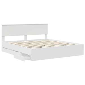 Rám postele se zásuvkou Bílá 180 x 200 cm Inženýrské dřevo - obrázek 5