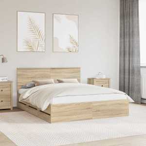 Konstrukcija postelje s predalom Sonoma hrast 160 x 200 cm