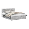 vidaXL Voodi raam sahtliga peaga Betoonhall 160 x 200 cm Inseneripuit