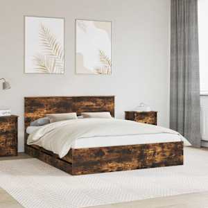 Konstrukcija postelje s predalom Dimljeni oreh 160 x 200 cm