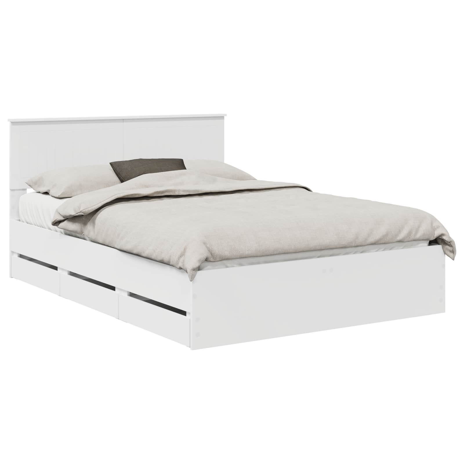 Voodi raam sahtliga peaga Valge 140 x 200 cm Inseneripuit 117 Kõik vajalik sinu aeda ja koju! Voodi raam sahtliga peaga Valge 140 x 200 cm Inseneripuit - Image 2