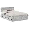 vidaXL Voodi raam sahtliga peaga Betoonhall 140 x 190 cm Inseneripuit