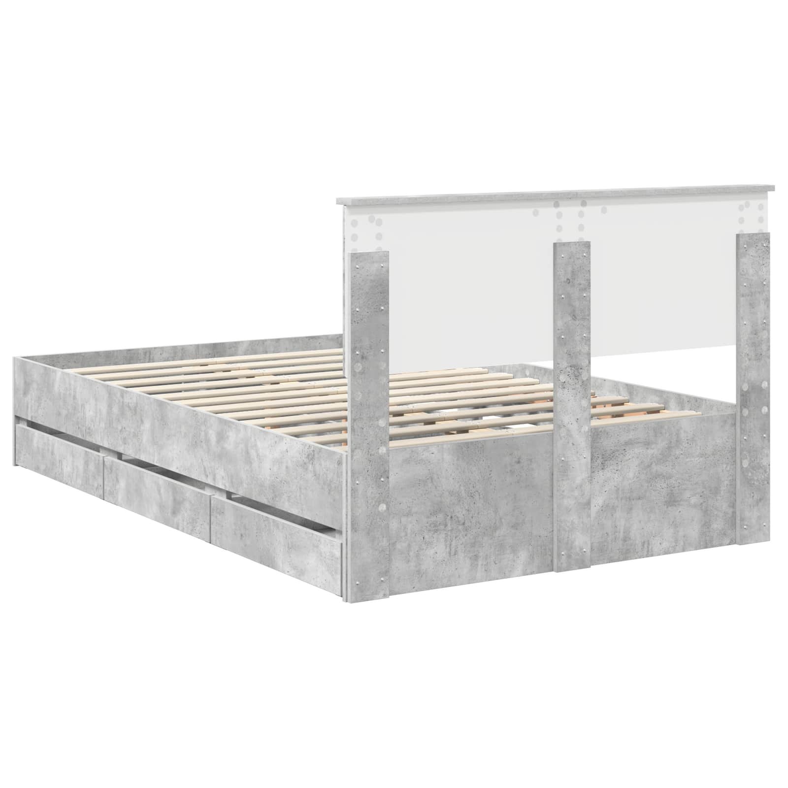 Voodi raam sahtliga peaga Betoonhall 120 x 190 cm Inseneripuit 125 Kõik vajalik sinu aeda ja koju! Voodi raam sahtliga peaga Betoonhall 120 x 190 cm Inseneripuit - Image 10