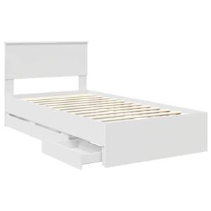 Rám postele se zásuvkou Bílá 100 x 200 cm Inženýrské dřevo - obrázek 5