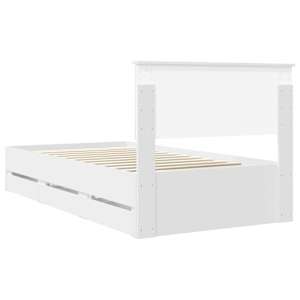 Rám postele se zásuvkou Bílá 100 x 200 cm Inženýrské dřevo - obrázek 10