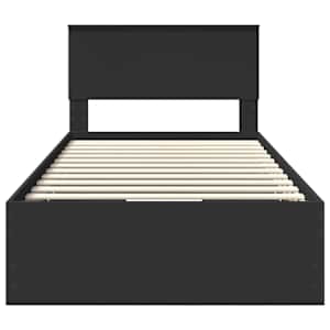 Rám postele se zásuvkou Černá 100 x 200 cm Inženýrské dřevo - obrázek 8