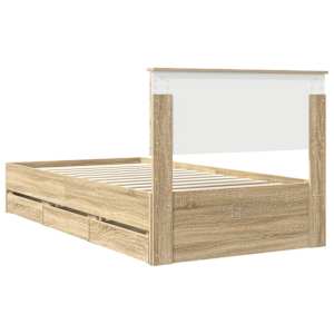 Rám postele s čelo Sonoma dub 100 x 200 cm Inženýrské dřevo - obrázek 10