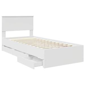Rám postele se zásuvkou Bílá 90 x 200 cm Inženýrské dřevo - obrázek 5