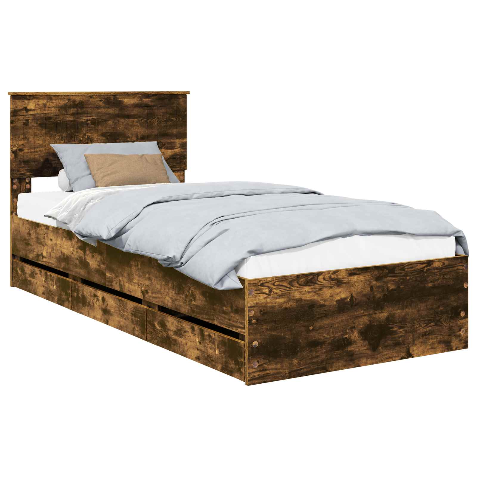 Voodi raam sahtliga Suitsetatud tamm 90 x 200 cm Inseneripuit 94 Kõik vajalik sinu aeda ja koju! Voodi raam sahtliga Suitsetatud tamm 90 x 200 cm Inseneripuit - Image 2