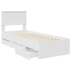 Rám postele se zásuvkou Bílá 75 x 190 cm Inženýrské dřevo - obrázek 5