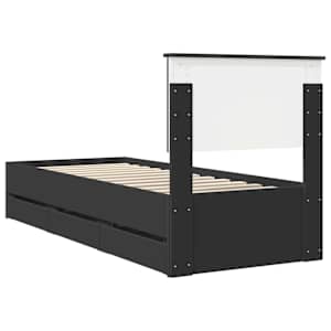 Rám postele se zásuvkou Černá 75 x 190 cm Inženýrské dřevo - obrázek 10