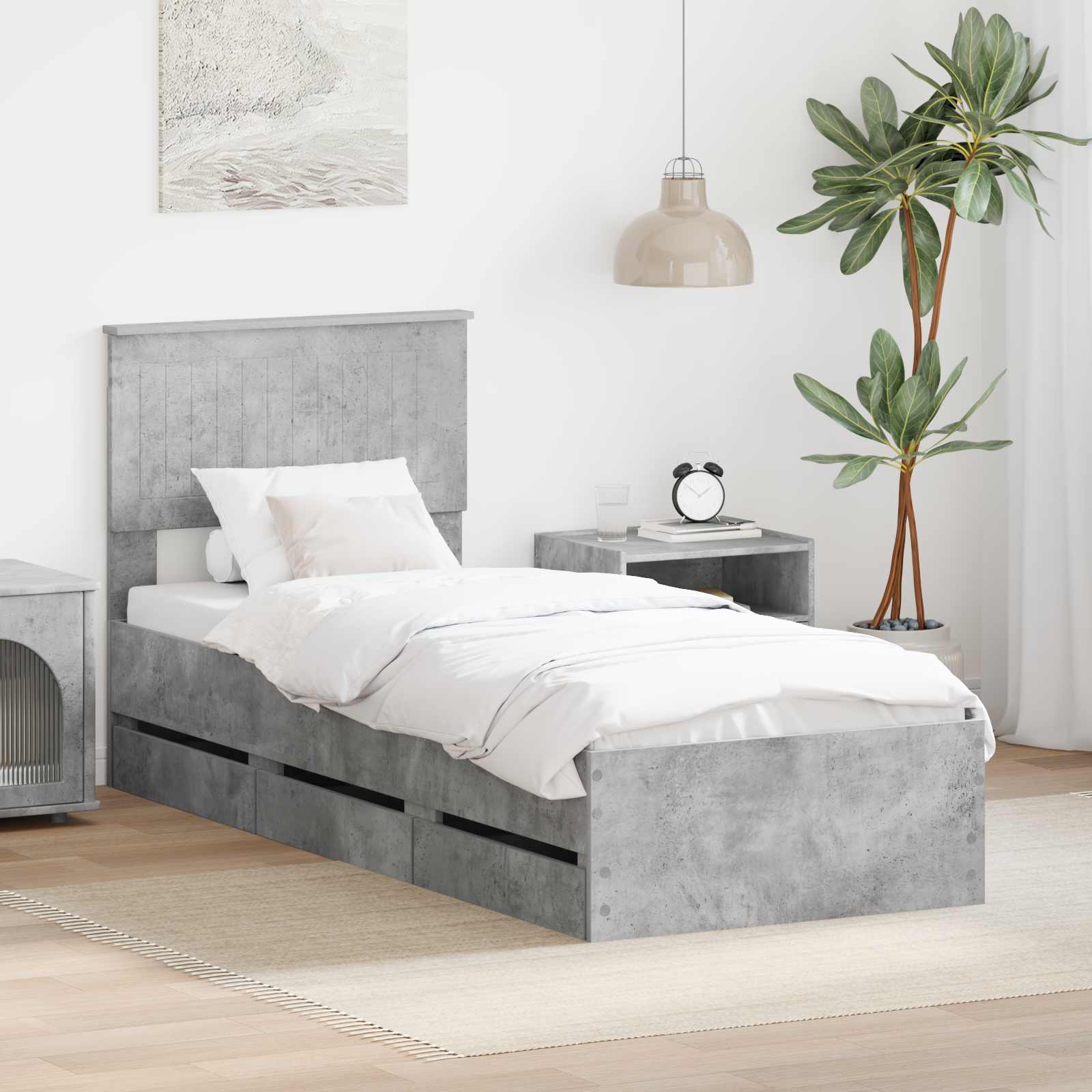 Voodi raam sahtliga peaga Betoonhall 75 x 190 cm Inseneripuit