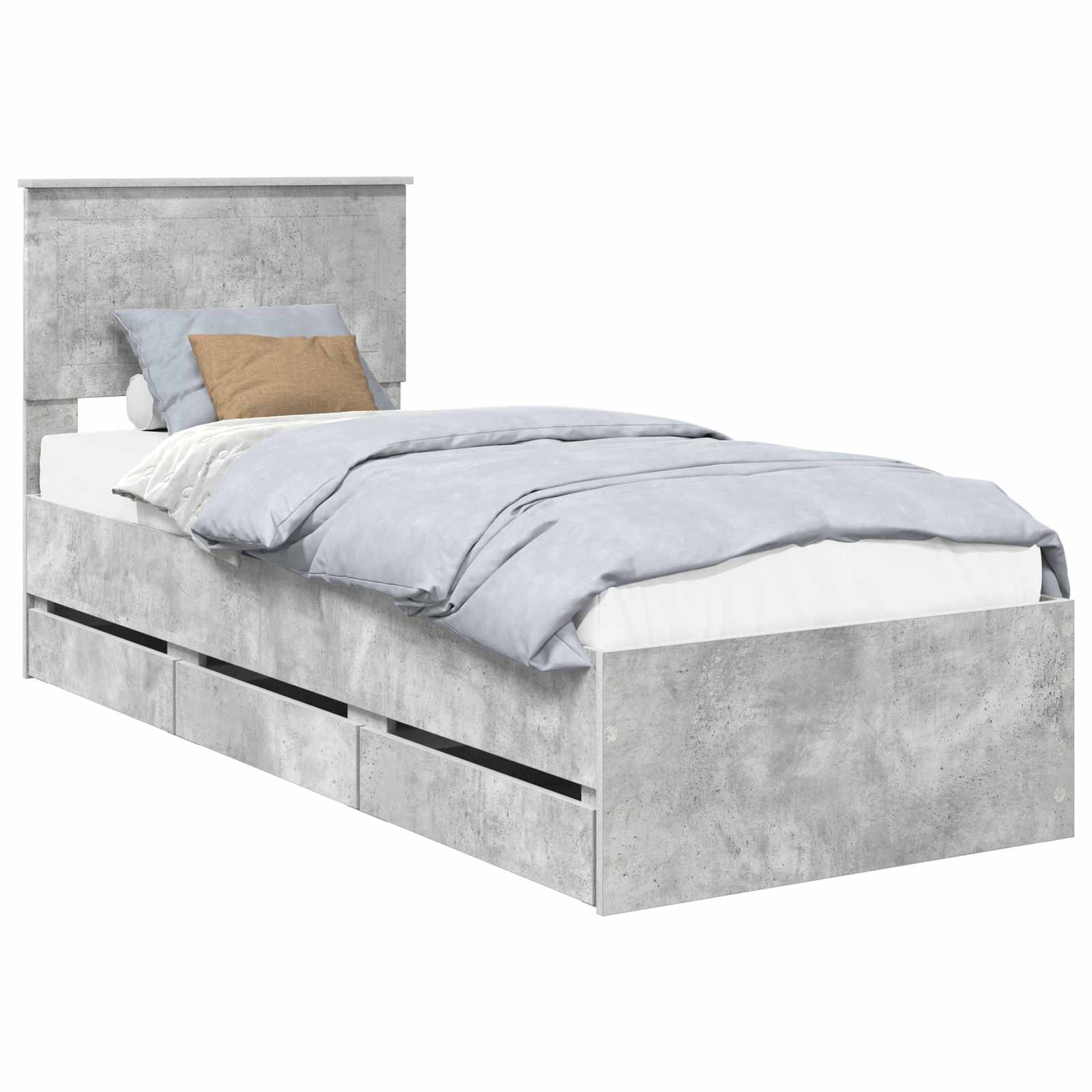 Voodi raam sahtliga peaga Betoonhall 75 x 190 cm Inseneripuit 94 Kõik vajalik sinu aeda ja koju! Voodi raam sahtliga peaga Betoonhall 75 x 190 cm Inseneripuit - Image 2