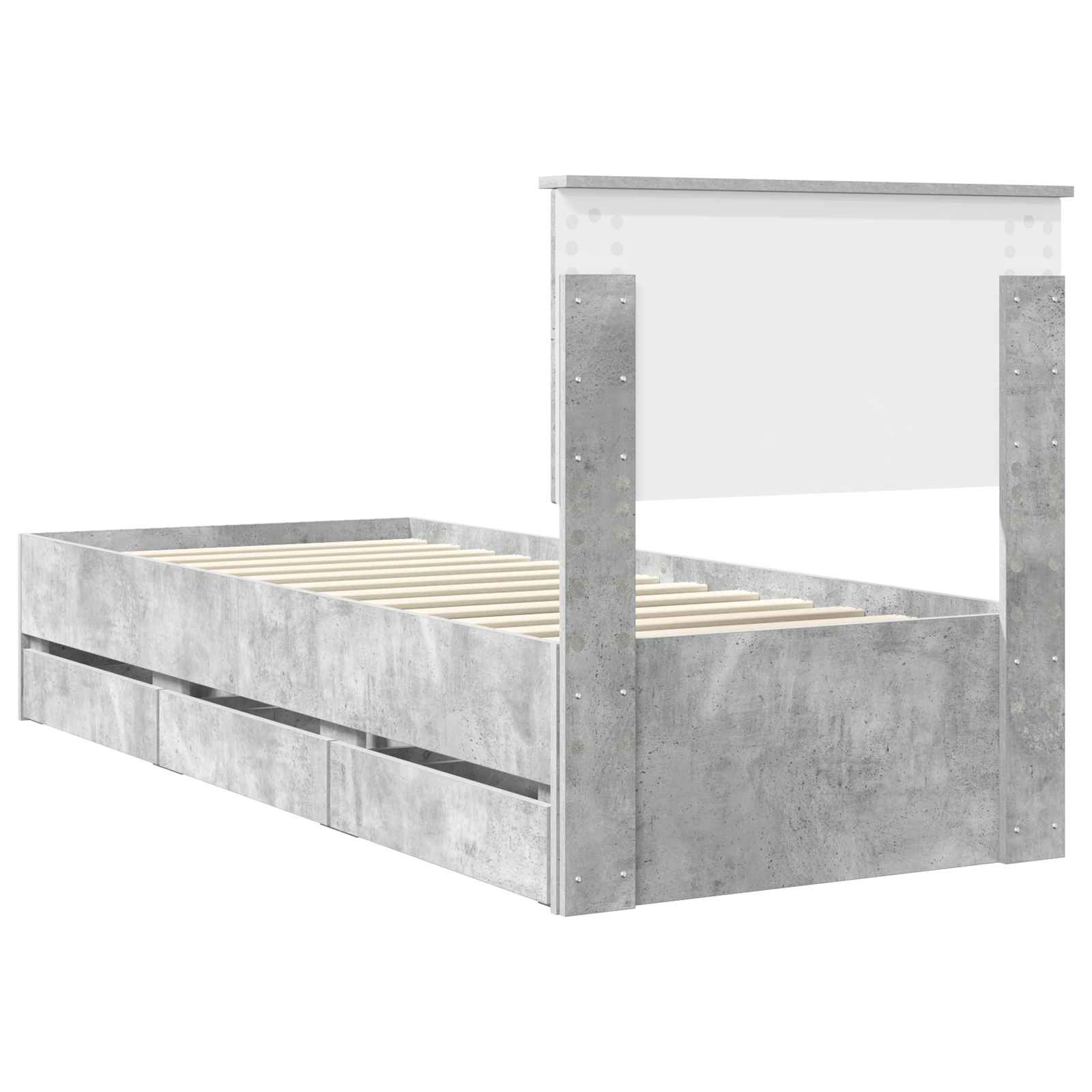 Voodi raam sahtliga peaga Betoonhall 75 x 190 cm Inseneripuit 102 Kõik vajalik sinu aeda ja koju! Voodi raam sahtliga peaga Betoonhall 75 x 190 cm Inseneripuit - Image 10