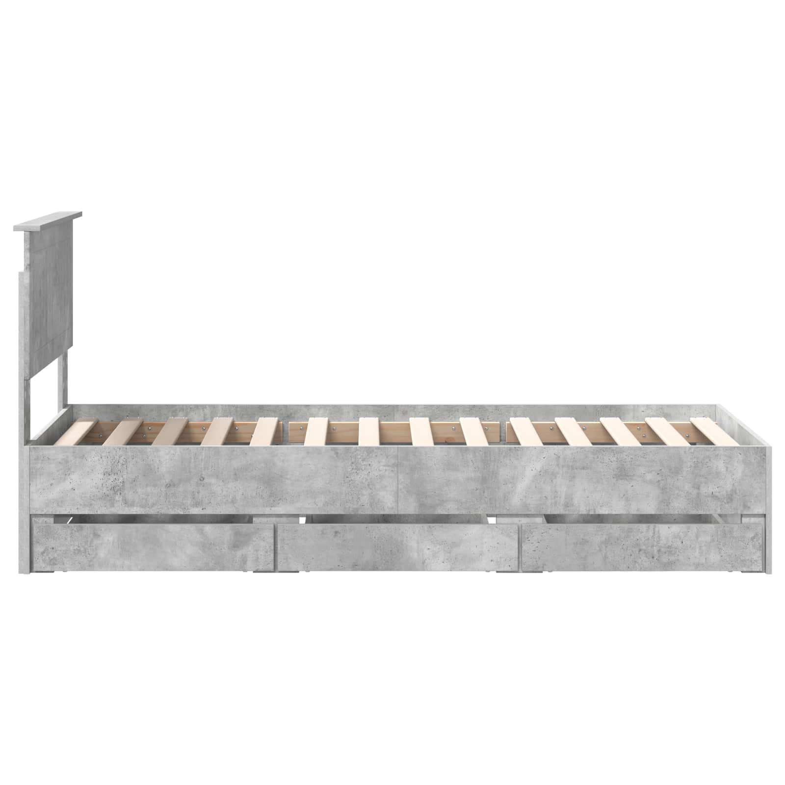 Voodi raam sahtliga peaga Betoonhall 75 x 190 cm Inseneripuit 101 Kõik vajalik sinu aeda ja koju! Voodi raam sahtliga peaga Betoonhall 75 x 190 cm Inseneripuit - Image 9