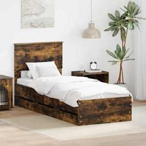 Konstrukcija postelje s predalom Dimljeni oreh 75 x 190 cm