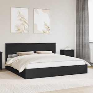 Postel s úložným prostorem Černá 200 x 200 cm kompozitní dřevo - obrázek 1