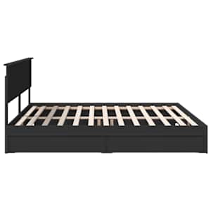 Postel s úložným prostorem Černá 200 x 200 cm kompozitní dřevo - obrázek 9