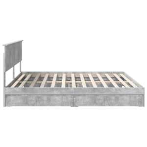 Postel s úložným prostorem s čelo Betonově šedá 200 x 200 cm - obrázek 9