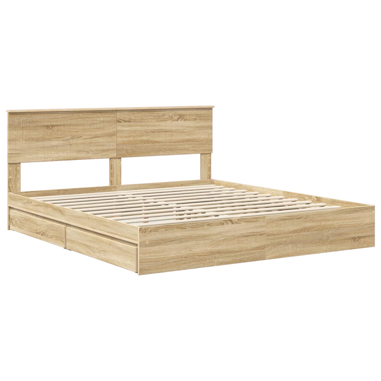 Opslag bed met lade Sonoma Eiken 180 x 200 cm Bewerkt hout | luizaXL | Dé meubelwinkel voor elk interieur Opslag bed met lade Sonoma Eiken 180 x 200 cm Bewerkt hout - Afbeelding 4