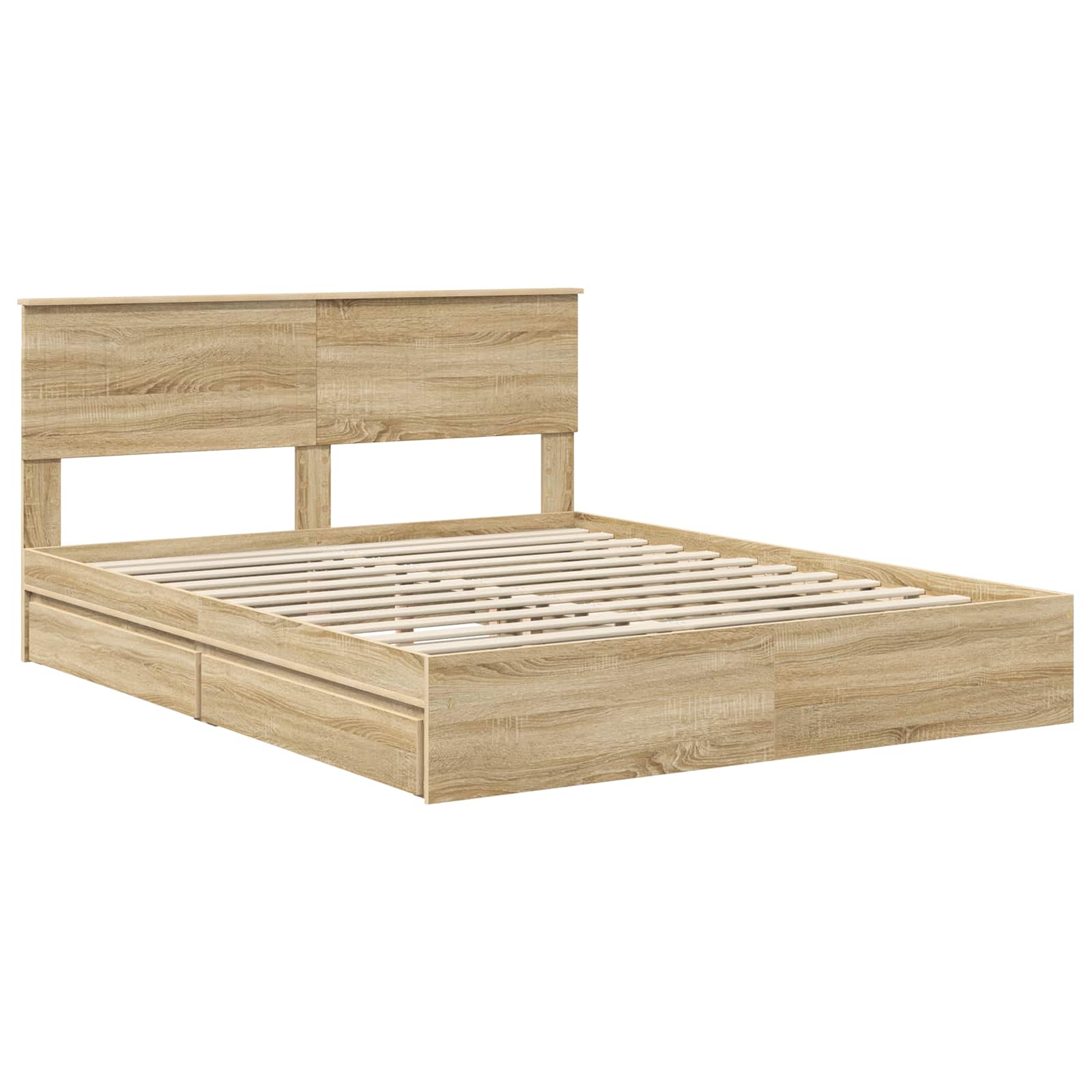 Opslag bed met lade Sonoma Eiken 160 x 200 cm Bewerkt hout | luizaXL | Dé meubelwinkel voor elk interieur Opslag bed met lade Sonoma Eiken 160 x 200 cm Bewerkt hout - Afbeelding 4