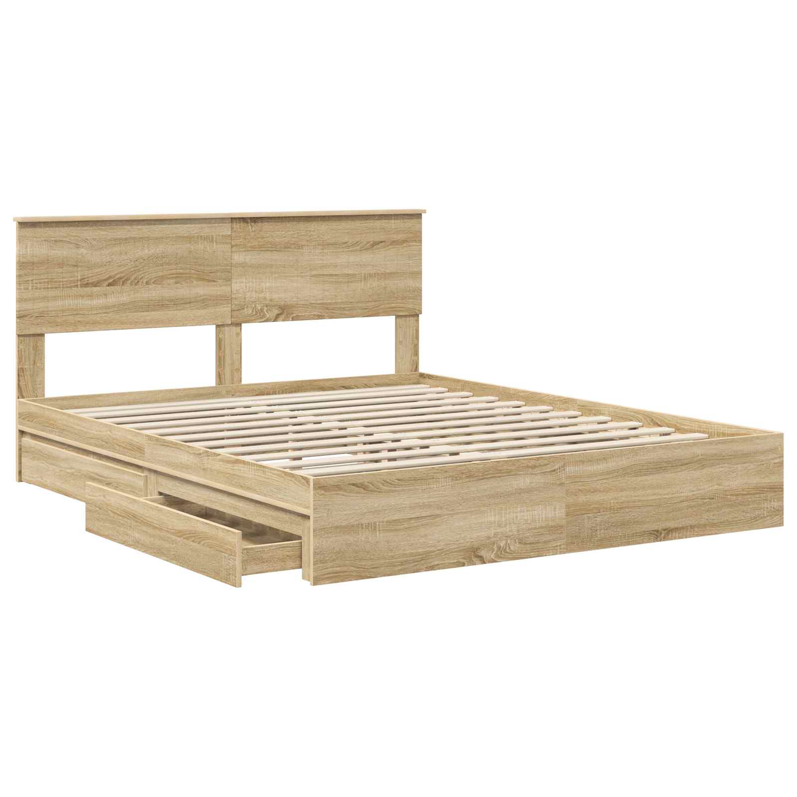 Opslag bed met lade Sonoma Eiken 160 x 200 cm Bewerkt hout | luizaXL | Dé meubelwinkel voor elk interieur Opslag bed met lade Sonoma Eiken 160 x 200 cm Bewerkt hout - Afbeelding 5
