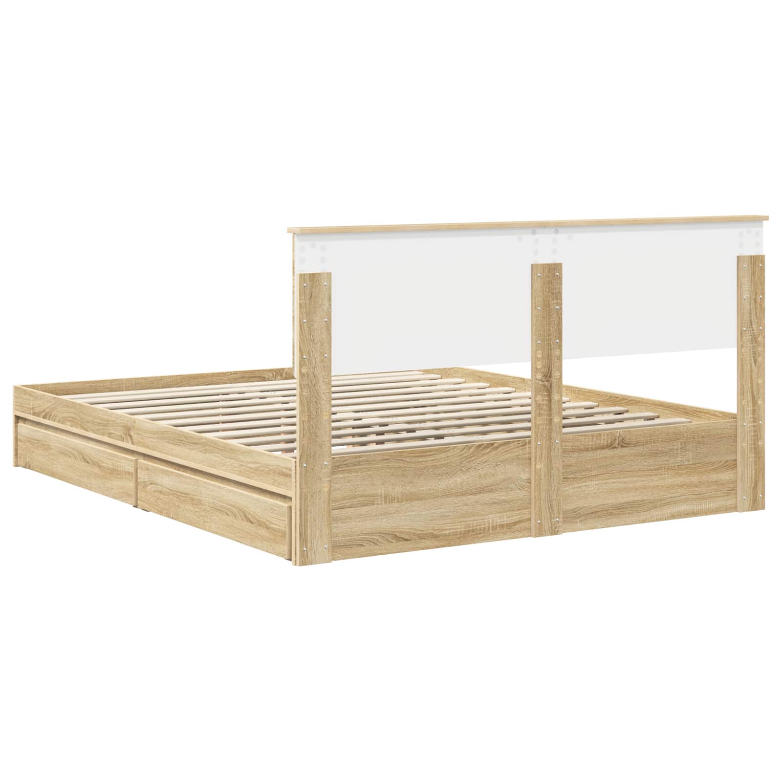 Opslag bed met lade Sonoma Eiken 160 x 200 cm Bewerkt hout | luizaXL | Dé meubelwinkel voor elk interieur Opslag bed met lade Sonoma Eiken 160 x 200 cm Bewerkt hout - Afbeelding 10