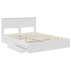 Postel s úložným prostorem Bílá 150 x 200 cm kompozitní dřevo - obrázek 5