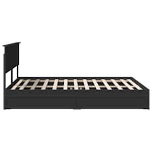 Postel s úložným prostorem Černá 150 x 200 cm kompozitní dřevo - obrázek 9