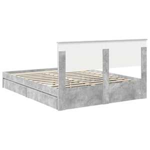 Postel s úložným prostorem s čelo Betonově šedá 150 x 200 cm - obrázek 10